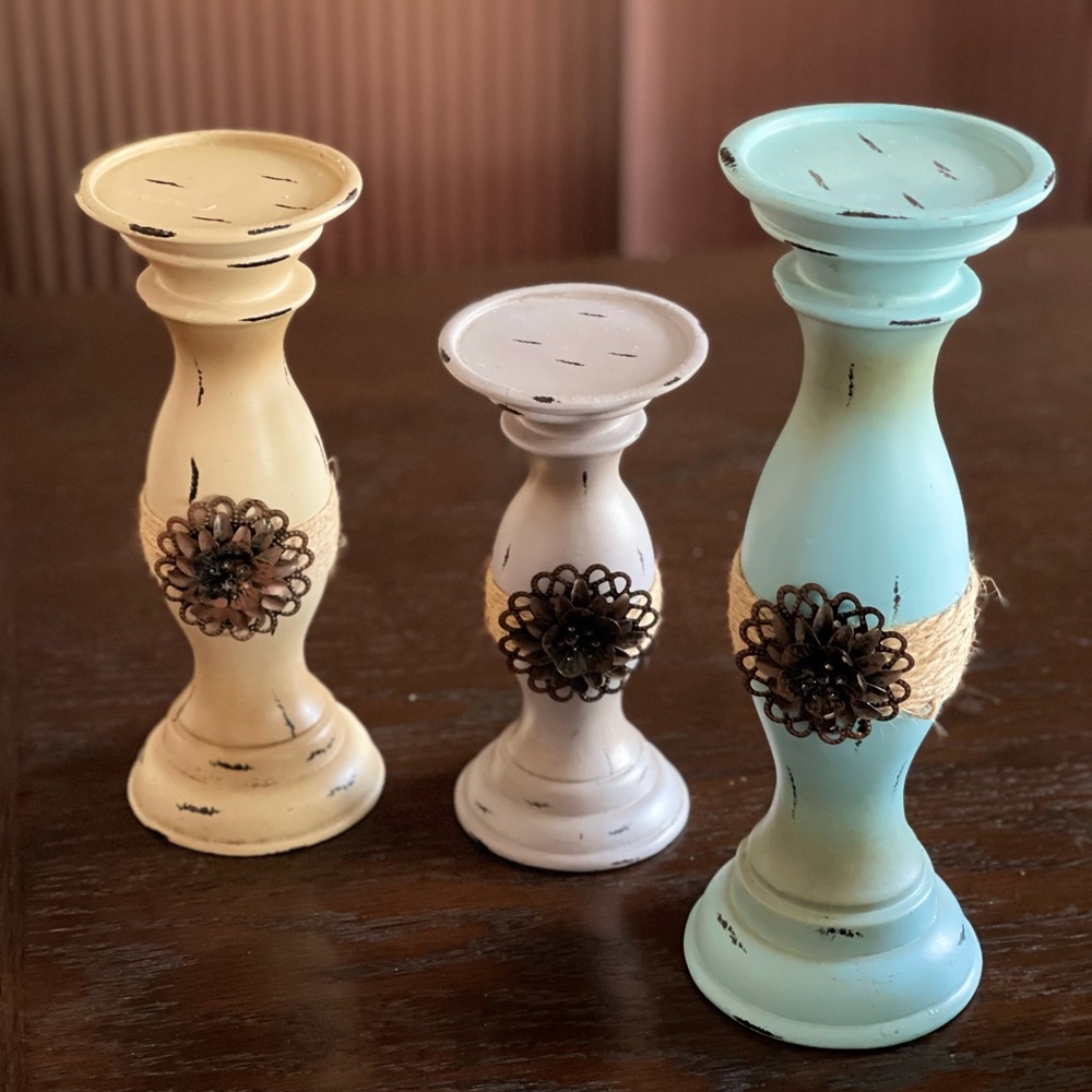Wooden Candle Holders